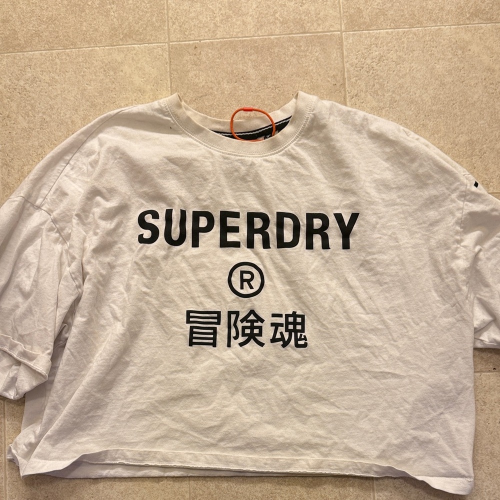 Superdry White Tee with Black Logo